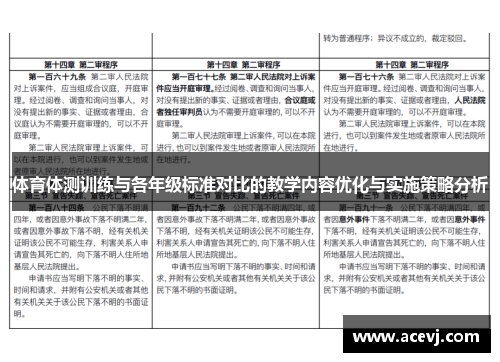 体育体测训练与各年级标准对比的教学内容优化与实施策略分析